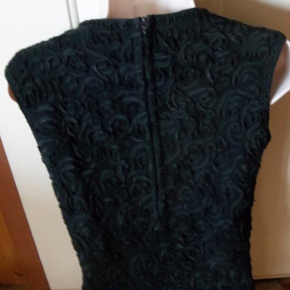 Black Ribbon-Work DesignerFitted Sheath, 1950 Era - Picture 2 of 4